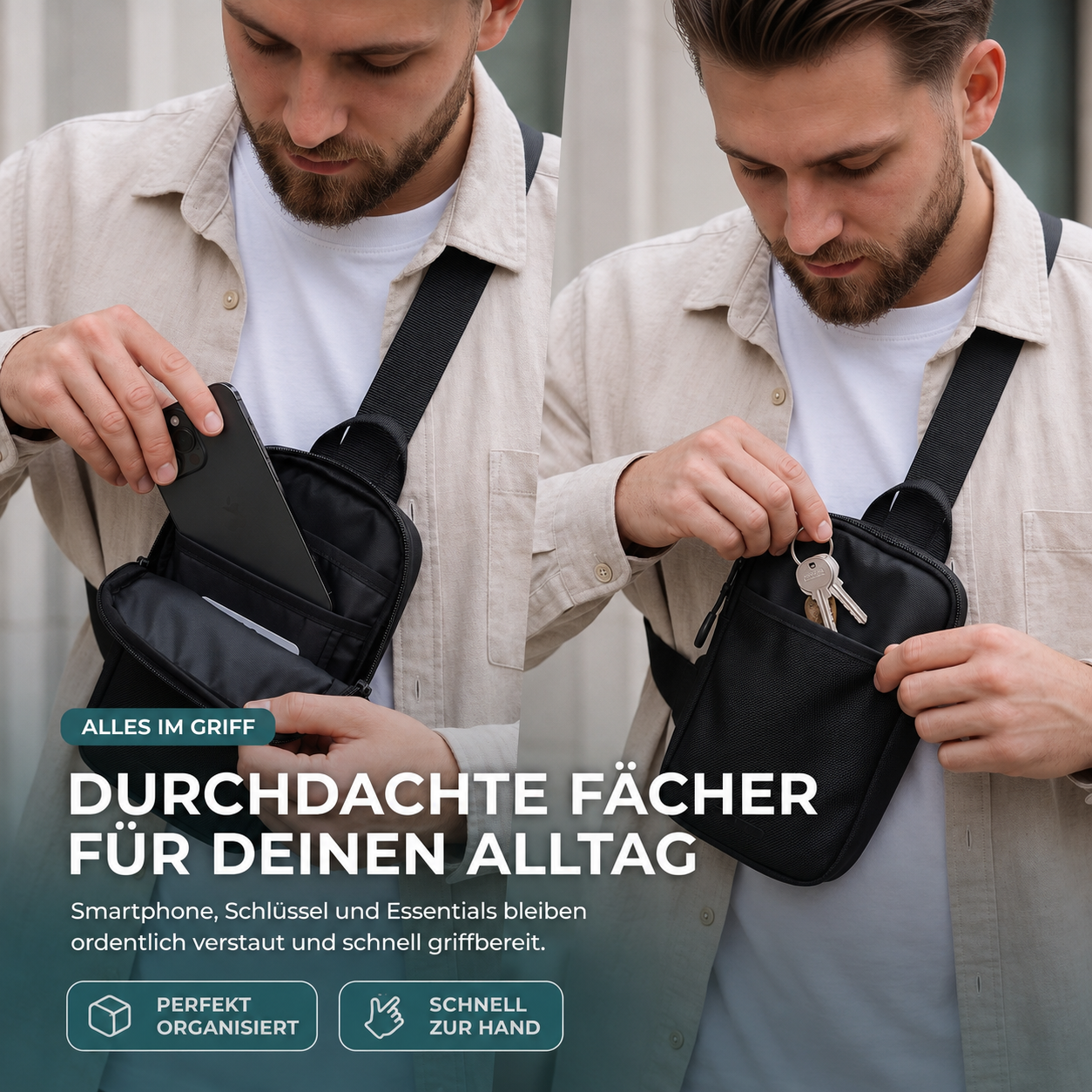 Varyqon™ – Kompakte Sling Bag 2.0
