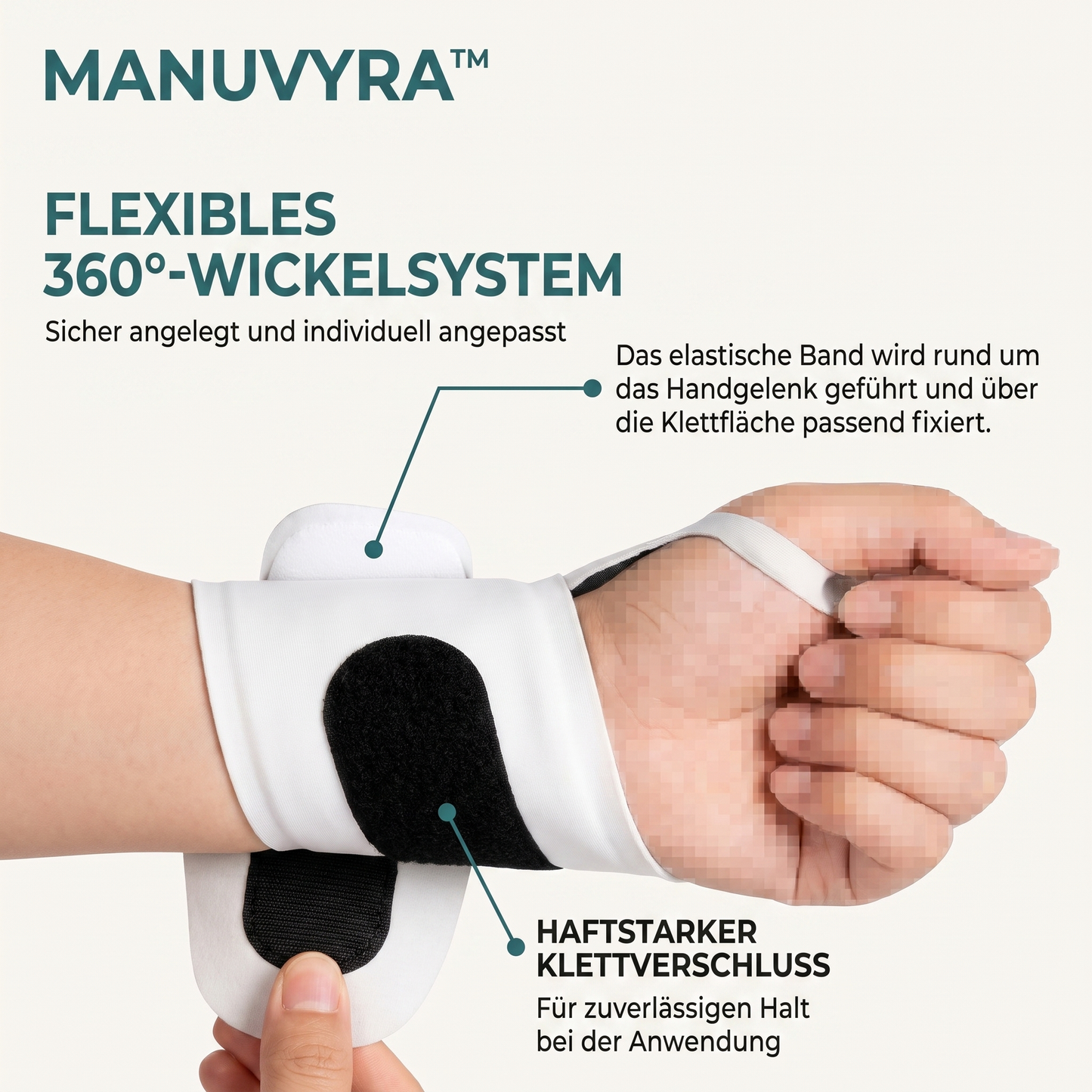Manuvyra™ – Kabellose Massagebandage für beanspruchte Handgelenke