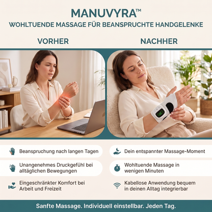 Manuvyra™ – Kabellose Massagebandage für beanspruchte Handgelenke