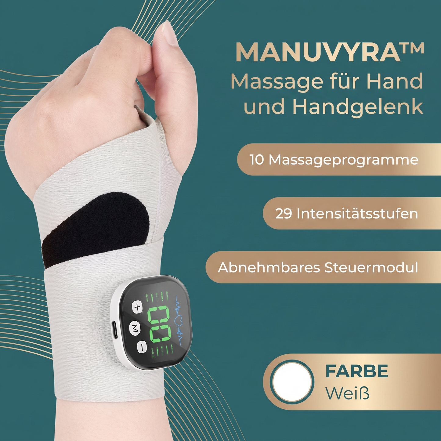 Manuvyra™ – Kabellose Massagebandage für beanspruchte Handgelenke