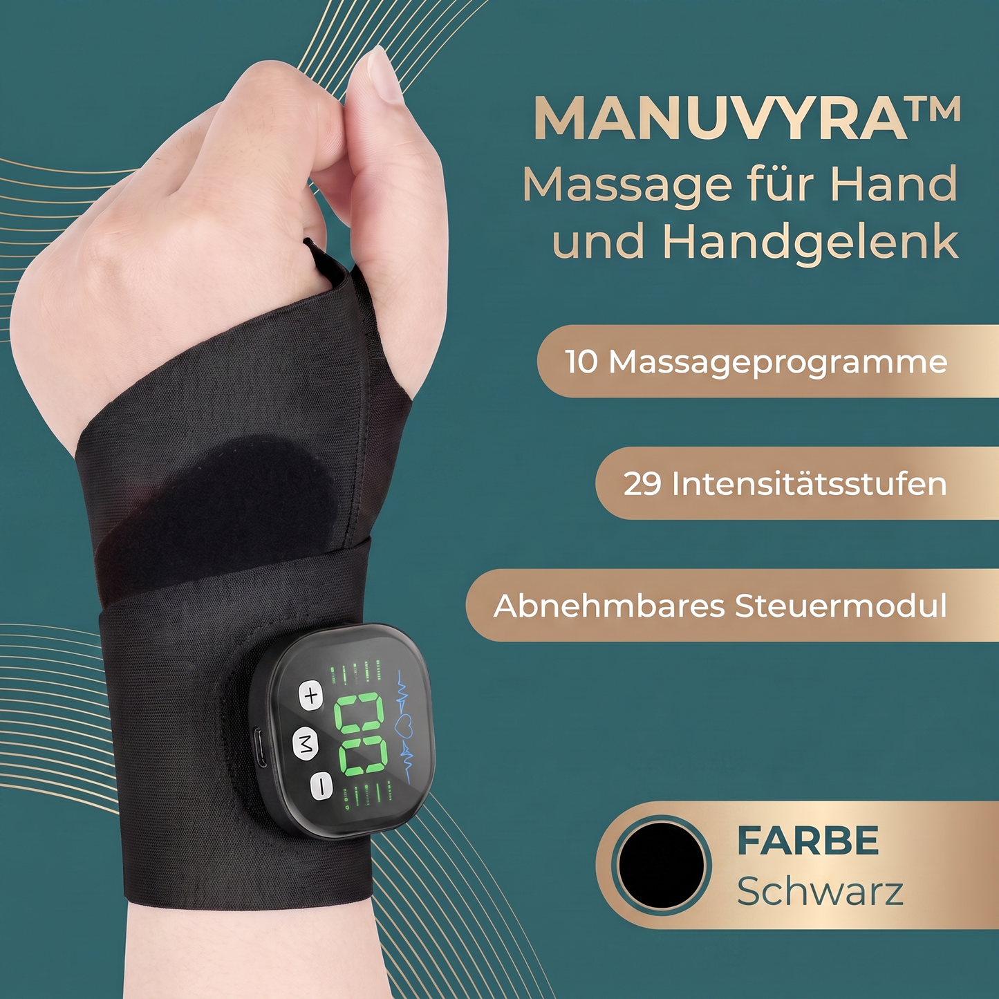 Manuvyra™ – Kabellose Massagebandage für beanspruchte Handgelenke
