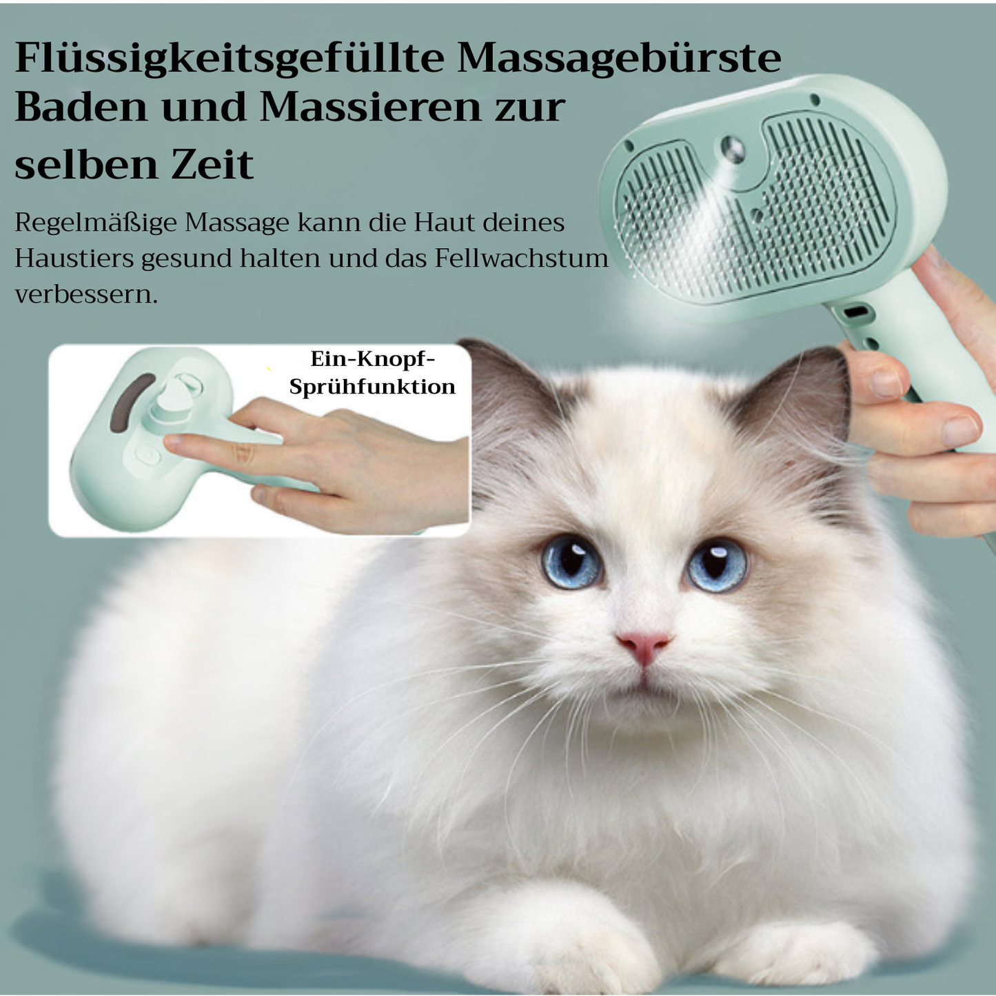 PetSteamBrush - 3-in-1 Sprüh- & Massagebürste für Haustiere